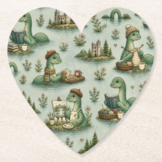 Gemütliche Kryptiden Nessie Loch Ness Monster Hobb Untersetzer (Vorderseite)