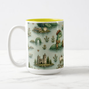 Gemütliche Kryptiden Nessie Loch Ness Monster Hobb Zweifarbige Tasse
