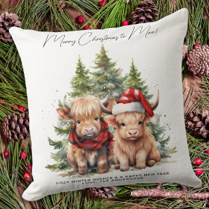 Gemütliche Kühe-Landtiere frohe Weihnachten Kissen
