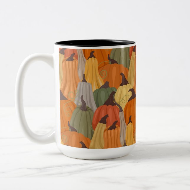 Gemütliche Kürbis Zweifarbige Tasse (Links)