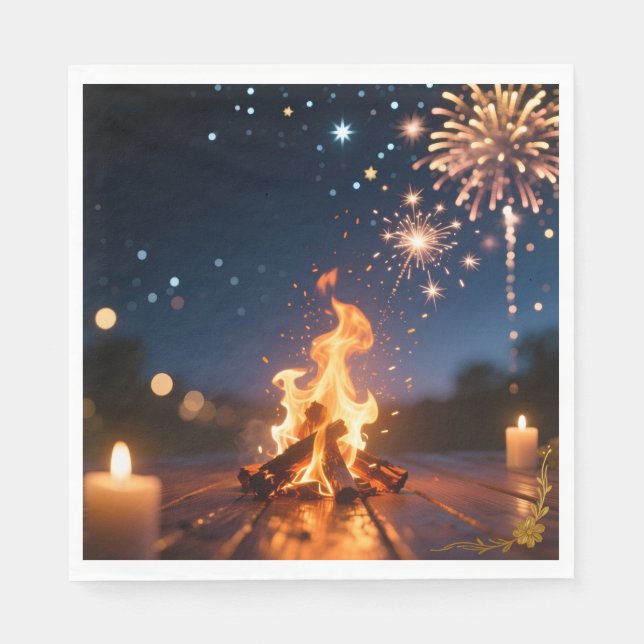 Gemütliche Lagerfeuer-Party-Servietten 🔥 Serviette (Vorderseite)