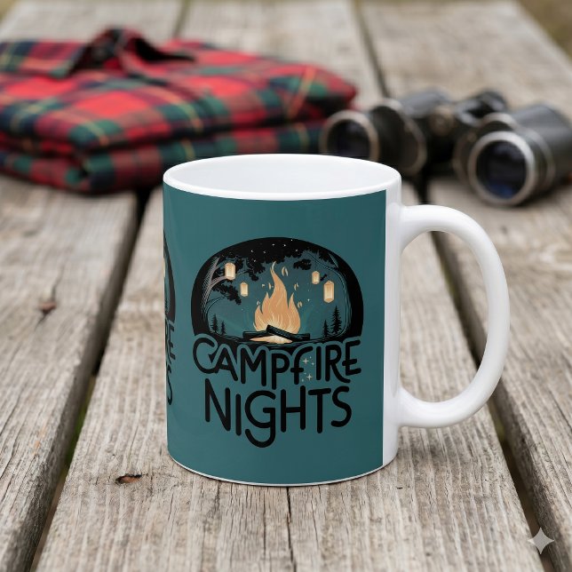Gemütliche Lagerfeuernächte Rustikales Outdoor-Abe Kaffeetasse (Cozy Campfire Nights Rustic Outdoor Adventure Coffee Mug)