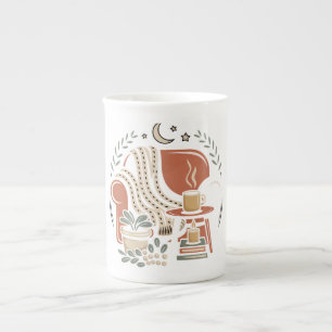 Gemütliche Lesecke für Kaffeeliebhaber Prozellantasse