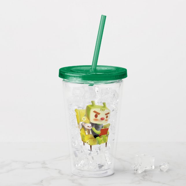 Gemütliche Leszeit mit Begleiter Acryltrinkbecher (Rückseite Ice)
