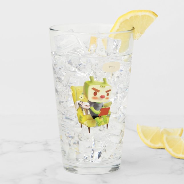 Gemütliche Leszeit mit Begleiter Glas (Rückseite Ice)