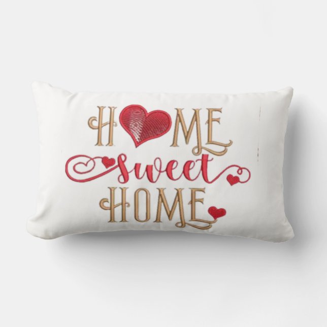 Gemütliche Liebe:Zuhause Design Stickerei Herz Lendenkissen (Vorderseite)