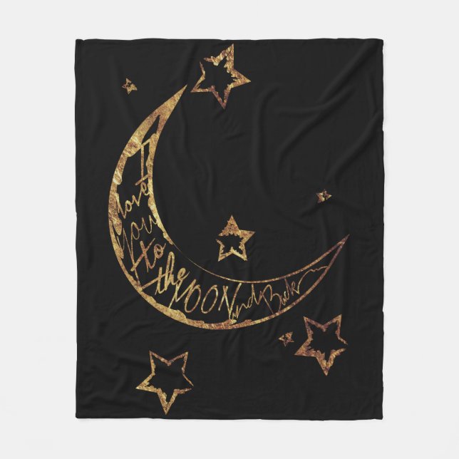 Gemütliche Mond n Rückseite Fleecedecke (Vorderseite)