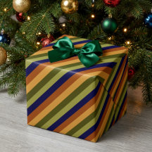 Gemütliche Oliven Grün Navy Blau Streifen Geschenk