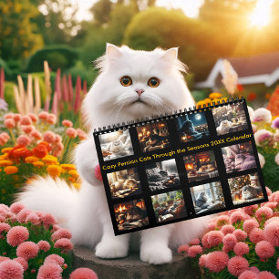 Gemütliche persische Katzen durch die Jahreszeit 2 Kalender