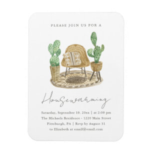 Gemütliche Pflanzen Neues Zuhause Einweihung Magnet