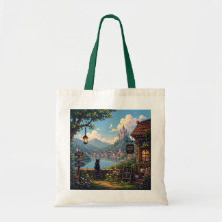 Gemütliche Pixel-Fantasy-Ufertasche Tragetasche