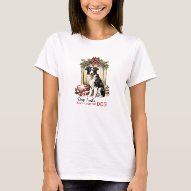 Gemütliche Retro-Weihnachtsfarm vergessen den Hund T-Shirt (Vorderseite)
