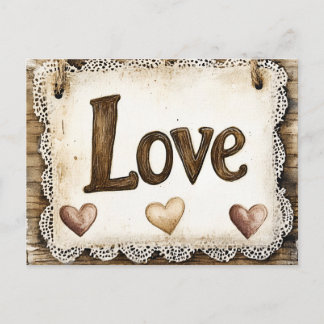 Gemütliche romantische Valentinstag-Cliparts Postkarte