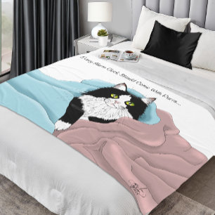 Gemütliche rosa blaue fantastische Smokingkatzen-D Fleecedecke