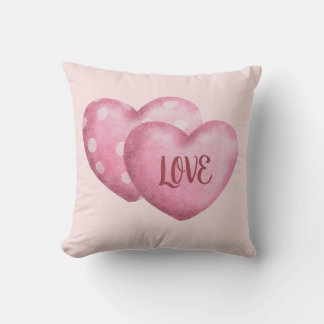 Gemütliche rosa Liebe Herz Kissen