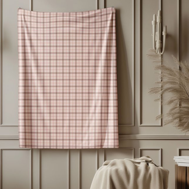 Gemütliche Rose Kariertes Plätzchen für Eleganten  Fleecedecke (Cozy Rose Gold Plaid Blanket for Elegant Comfort)