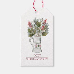 Gemütliche rustikale Weihnachtsfeiertage Geschenkanhänger