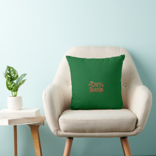 Gemütliche Saison Grüne Typografie Kissenhülle Kissen