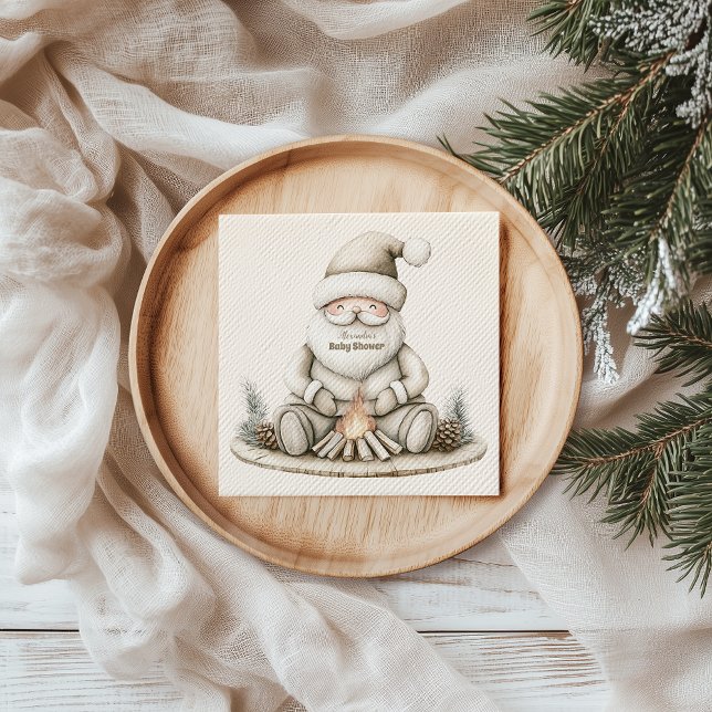 Gemütliche Santa Winter Babydusche Serviette (Von Creator hochgeladen)