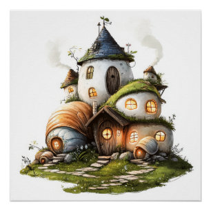 Gemütliche Schneckenhaus-Cottages Poster
