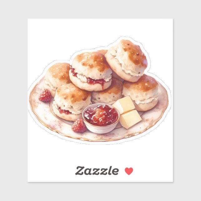 Gemütliche Scones & Marmelade Sticker Afternoon Te (Blatt)