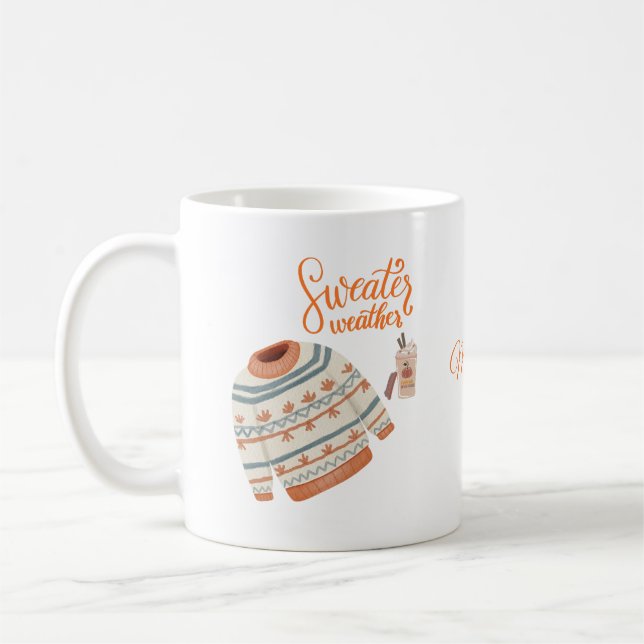 Gemütliche Sweater Weather Tasse mit Individuelle  (Links)