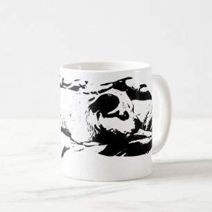 Gemütliche Terrier-Uhr im Winterbett Kaffeetasse