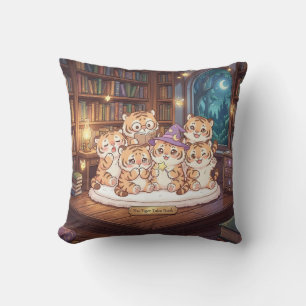 Gemütliche Tiger-Geschichten-Bibliothekskissen Kissen