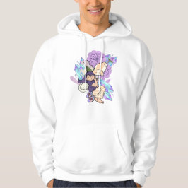 Gemütliche Träume mit Welpen und violetten Kristal Hoodie