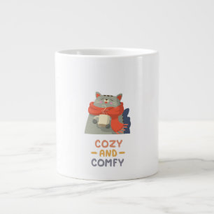 Gemütliche und bequeme orange Katze Schal Winter W Jumbo-Tasse