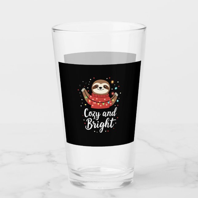 Gemütliche und helle Faultier-Weihnachtslichter (4 Glas (Vorderseite)