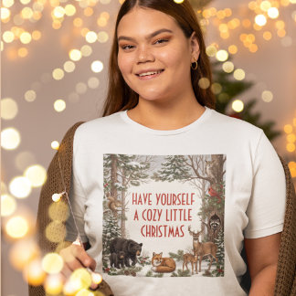 Gemütliche Waldtiere Weihnachten T-Shirt