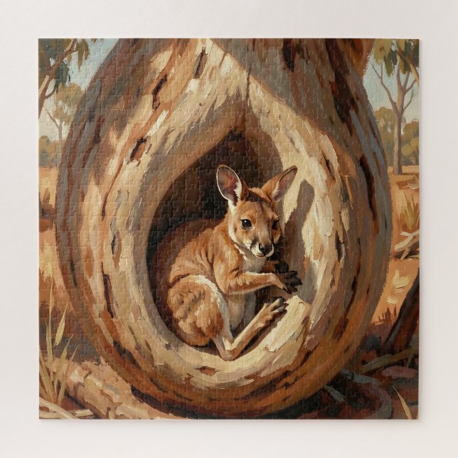 Gemütliche Wallaby-Höhle Baumstamm (Vertikal)