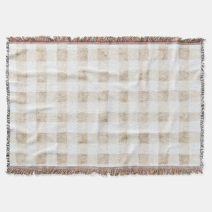 Gemütliche warme cremefarbene beige Streifen Decke