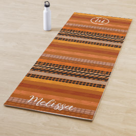 Gemütliche warme Töne Yoga Mat. Individuelle Name  Yogamatte