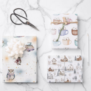 Gemütliche weiche Pastete Weihnachten Geschenkpapier Set
