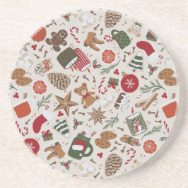 Gemütliche Weihnachten & Gewürze Getränkeuntersetzer