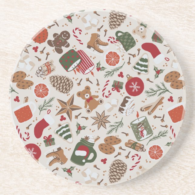 Gemütliche Weihnachten & Gewürze Getränkeuntersetzer (Vorne)