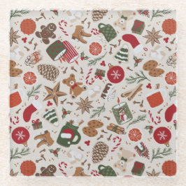 Gemütliche Weihnachten & Gewürze Glasuntersetzer