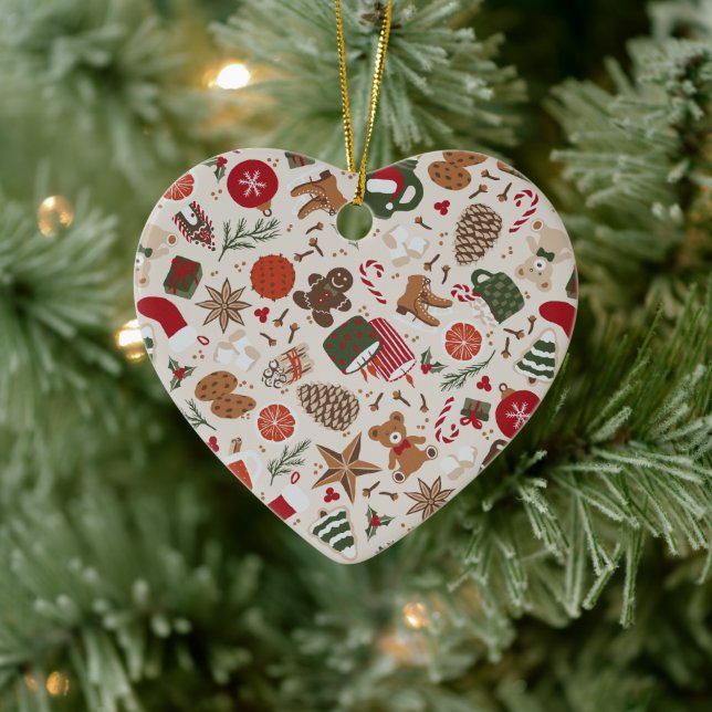 Gemütliche Weihnachten & Gewürze Keramik Ornament (Baum)