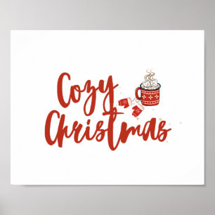 Gemütliche Weihnachten: heißes Cocoa & Mittens Des Poster