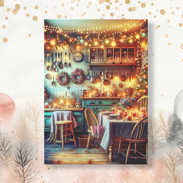 Gemütliche Weihnachten in der festlichen Küche Karte (Von Creator hochgeladen)