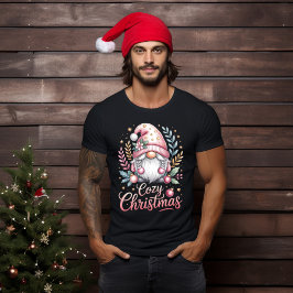 Gemütliche Weihnachten Niedlich Pink Gnome T-Shirt