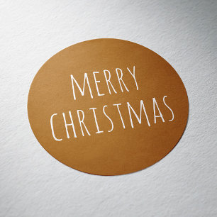 gemütliche Weihnachten Senard Brown Minimalistis Runder Aufkleber