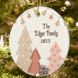 Gemütliche Weihnachten wünscht individualisierbare Keramik Ornament