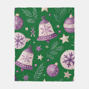 Gemütliche Weihnachts-Fleece-Decke mit violetten G Fleecedecke