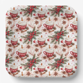 Gemütliche Weihnachts-heiße Cocoa Pappteller