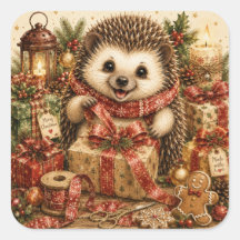 Gemütliche Weihnachts-Illustration eines Igels