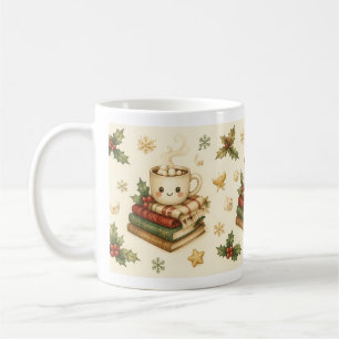 Gemütliche Weihnachts-Kakao-Bücher-Holly-Tasse Kaffeetasse