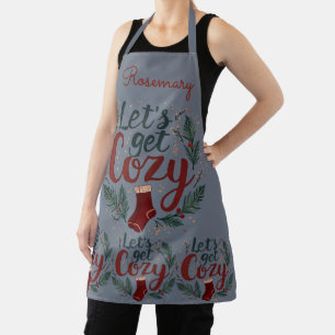 Gemütliche Weihnachts-Pine-Berry-Buchstaben Schürze
